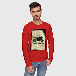 Лонгслив хлопковый мужской Born to Ride, цвет: красный — фото 2