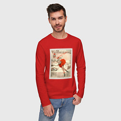 Лонгслив хлопковый мужской Фигурное катание, цвет: красный — фото 2