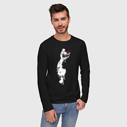 Лонгслив хлопковый мужской Monokuma paint, цвет: черный — фото 2