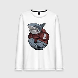 Лонгслив хлопковый мужской Shark, цвет: белый