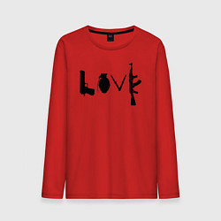 Лонгслив хлопковый мужской Banksy LOVE, цвет: красный