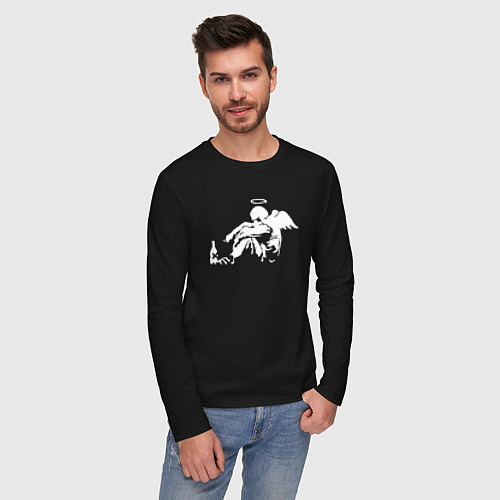 Мужской лонгслив Banksy / Черный – фото 3