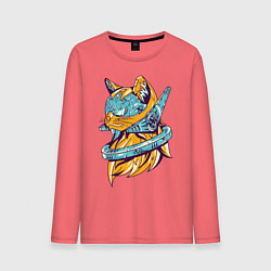 Мужской лонгслив Техно Кот