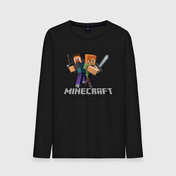 Лонгслив хлопковый мужской MINECRAFT, цвет: черный