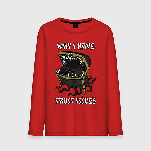 Мужской лонгслив Why I Have Trust Issues / Красный – фото 1