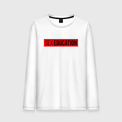 Лонгслив хлопковый мужской SEX EDUCATION, цвет: белый