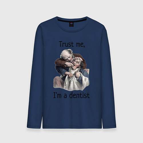 Мужской лонгслив Trust me, I'm a dentist / Тёмно-синий – фото 1