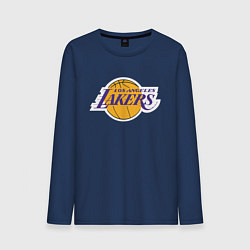 Лонгслив хлопковый мужской LA LAKERSспина, цвет: тёмно-синий