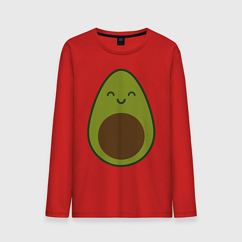 Мужской лонгслив Авокадо спина / Красный – фото 1