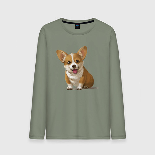 Мужской лонгслив КОРГИ / Авокадо – фото 1