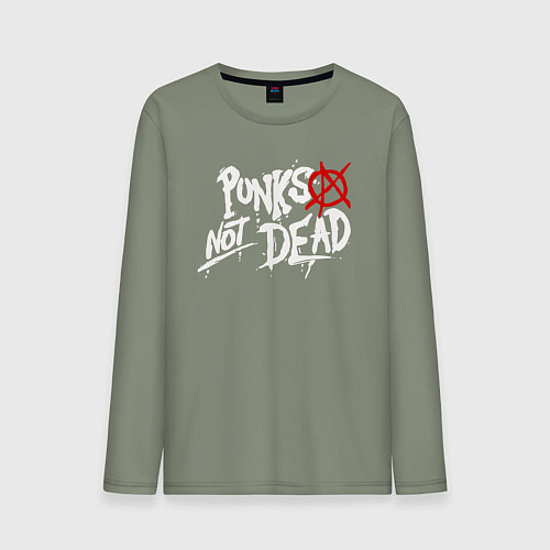 Мужской лонгслив Punks not dead / Авокадо – фото 1