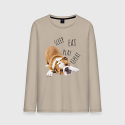 Мужской лонгслив Sleep Eat Play Repeat Бульдог