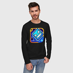 Лонгслив хлопковый мужской Geometry Dash, цвет: черный — фото 2