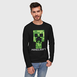 Лонгслив хлопковый мужской MINECRAFT, цвет: черный — фото 2