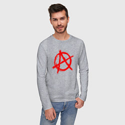 Лонгслив хлопковый мужской АНАРХИЯ, цвет: меланж — фото 2