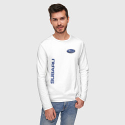Лонгслив хлопковый мужской SUBARU, цвет: белый — фото 2