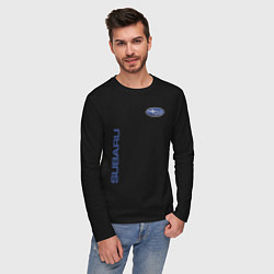 Лонгслив хлопковый мужской SUBARU, цвет: черный — фото 2