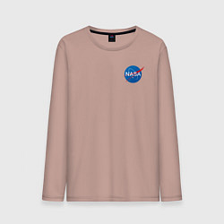 Лонгслив хлопковый мужской NASA, цвет: пыльно-розовый