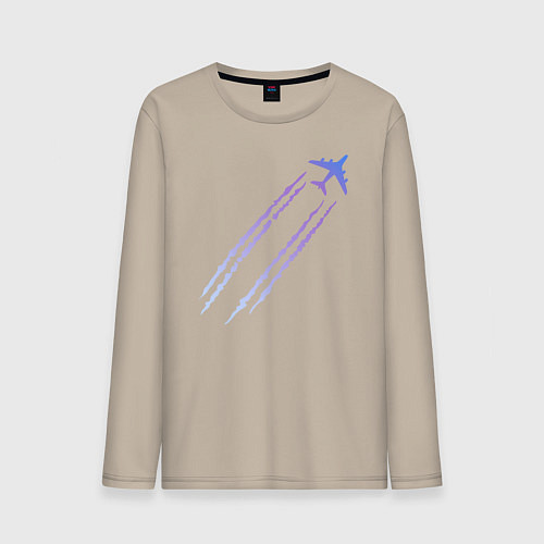Мужской лонгслив Самолёт / Миндальный – фото 1