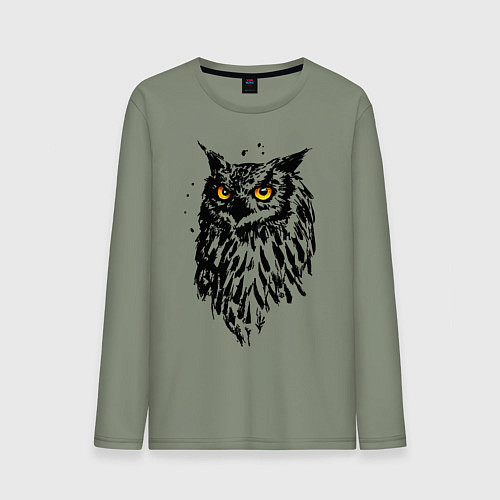 Мужской лонгслив Сова / Авокадо – фото 1