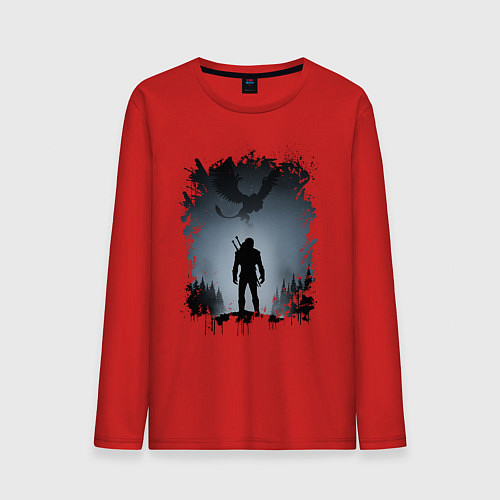 Мужской лонгслив ВЕДЬМАК / Красный – фото 1