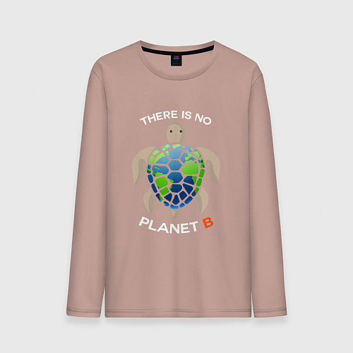 Мужской лонгслив There's no planet B / Пыльно-розовый – фото 1