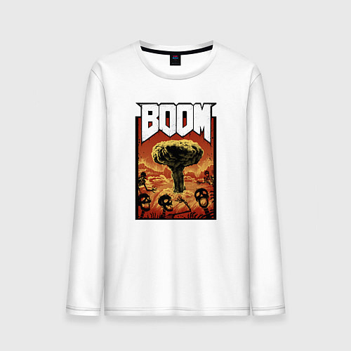 Мужской лонгслив DOOM BOOM / Белый – фото 1