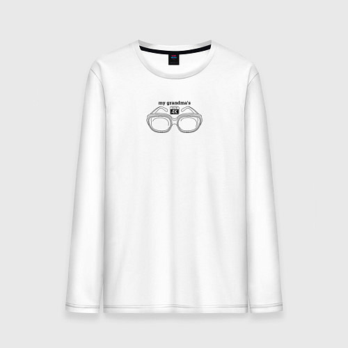 Мужской лонгслив My grandma's 4K / Белый – фото 1