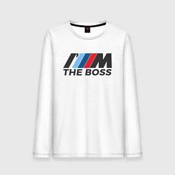 Лонгслив хлопковый мужской BMW THE BOSS, цвет: белый