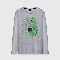 Лонгслив хлопковый мужской Программист, цвет: меланж