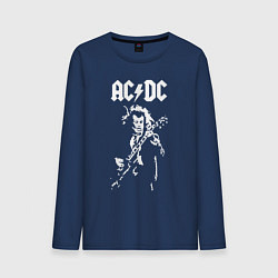 Лонгслив хлопковый мужской ACDC, цвет: тёмно-синий