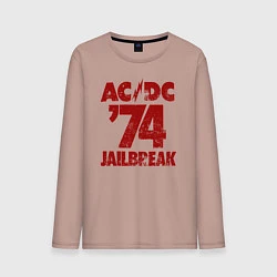 Лонгслив хлопковый мужской ACDC 74 jailbreak, цвет: пыльно-розовый