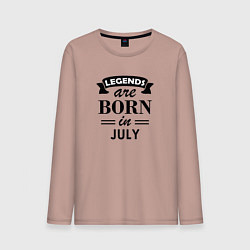 Лонгслив хлопковый мужской Legends are born in july, цвет: пыльно-розовый