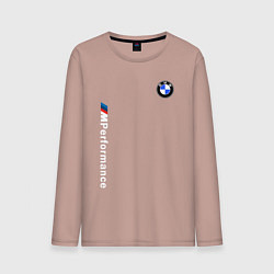 Лонгслив хлопковый мужской BMW M PERFORMANCE 2020, цвет: пыльно-розовый