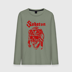Лонгслив хлопковый мужской Sabaton, цвет: авокадо