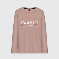 Лонгслив хлопковый мужской NEW YORK, цвет: пыльно-розовый