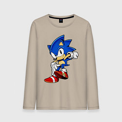 Лонгслив хлопковый мужской SONIC, цвет: миндальный