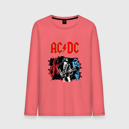 Мужской лонгслив ACDC / Коралловый – фото 1