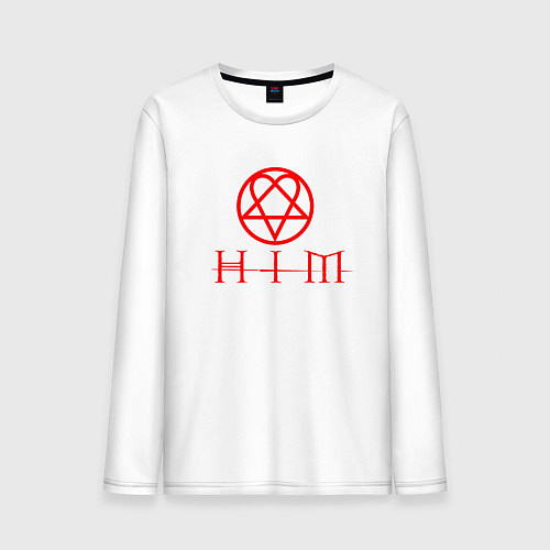 Мужской лонгслив HIM LOGO RED / Белый – фото 1