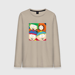 Лонгслив хлопковый мужской South Park, цвет: миндальный