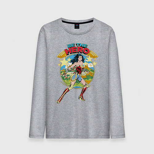 Мужской лонгслив Be the hero / Меланж – фото 1