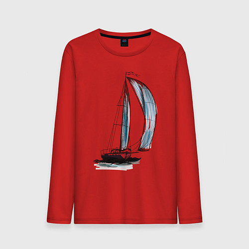 Мужской лонгслив Парусник / Красный – фото 1