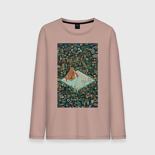 Мужской лонгслив BoJack Horseman / Пыльно-розовый – фото 1