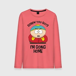 Лонгслив хлопковый мужской South Park, Эрик Картман, цвет: коралловый