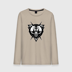 Лонгслив хлопковый мужской Медведь, цвет: миндальный