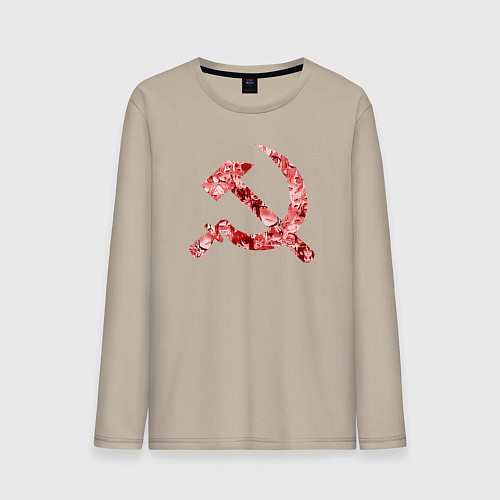 Мужской лонгслив Ахегао СССР / Миндальный – фото 1