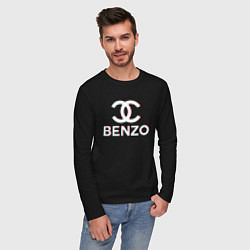 Лонгслив хлопковый мужской BBT BENZO GANG, цвет: черный — фото 2