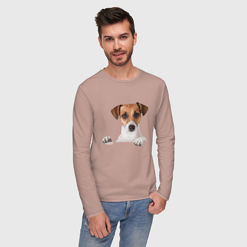 Мужской лонгслив Собака / Пыльно-розовый – фото 3