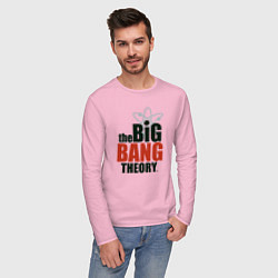 Лонгслив хлопковый мужской Big Bang Theory logo цвета светло-розовый — фото 2
