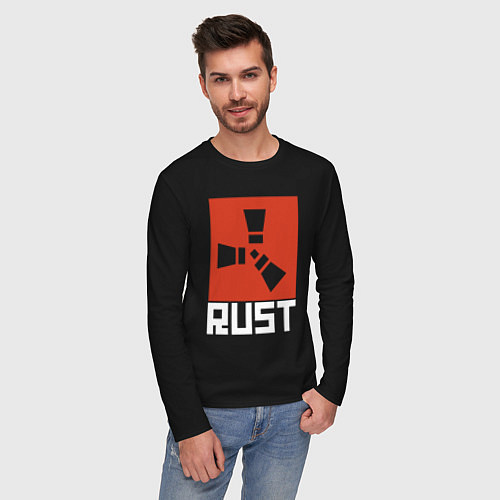Мужской лонгслив RUST / Черный – фото 3